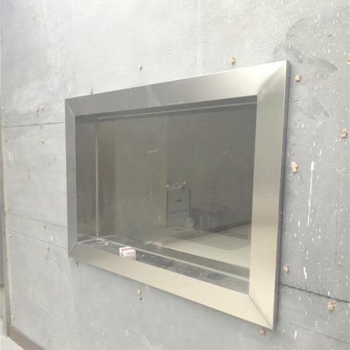 喀什800*1200*20mm铅玻璃观察窗安装效果图